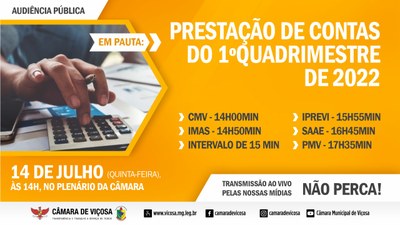Audiência Pública - Prestação de Contas 1º quadrimestre de 2022.