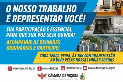 O nosso trabalho é representar você!