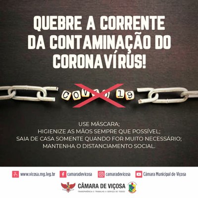 Quebre a corrente da contaminação do coronavírus!