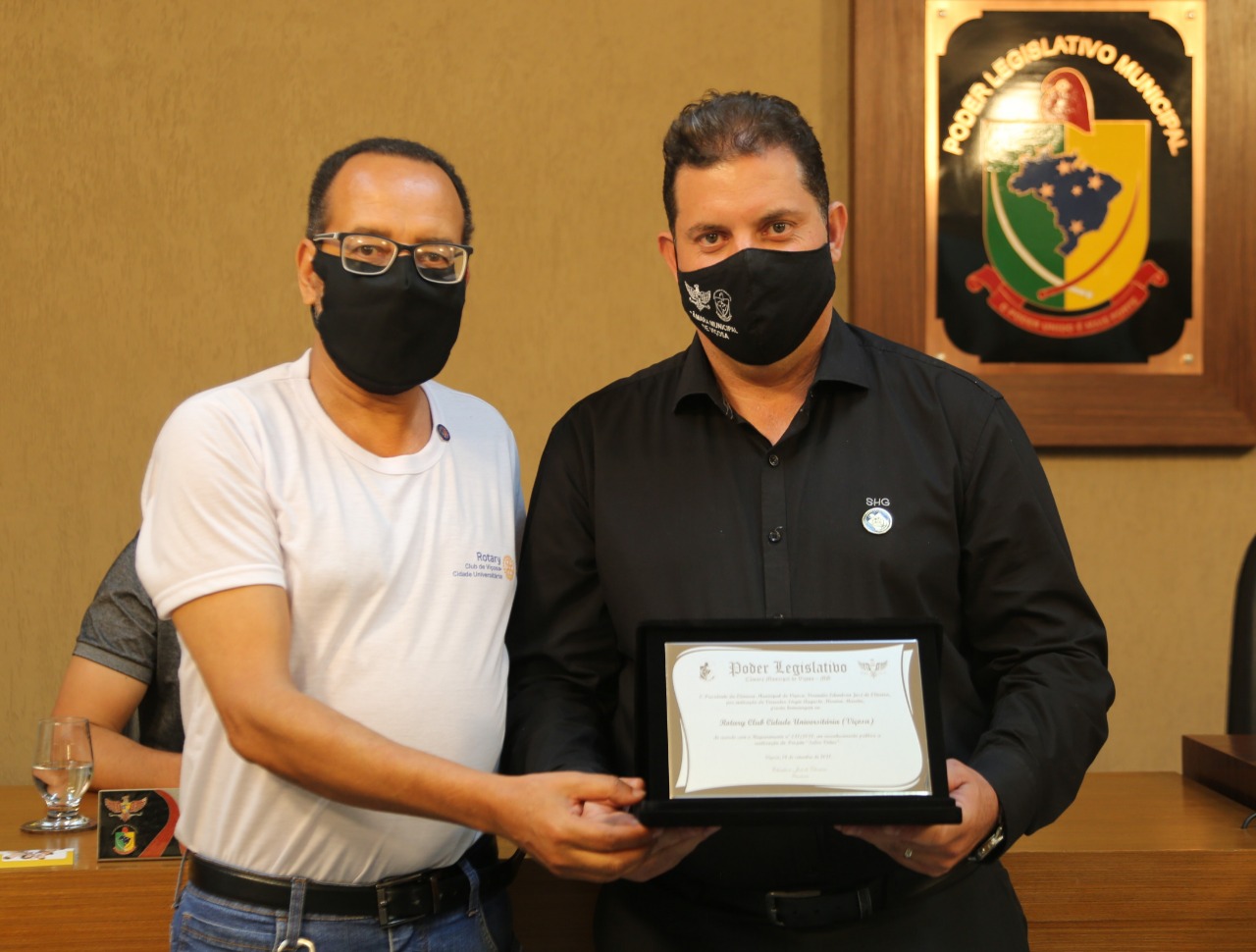 Homenagem ao Rotary Club de Viçosa pela realização do Projeto Salve Vidas