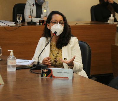 Vereadora Jamille Gomes (PT), 2ª Secretária da Mesa, e Presidente da Comissão de Finanças e Orçamento.JPG