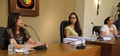 Secretaria Municipal de Assistência Social Vera Sônia Saraiva e Sabrina Vieira, secretária e gestora de Fundos da Secretaria (respectivamente)
