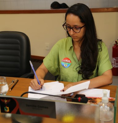 Vereadora Jamille Gomes (PT), Presidente da Comissão de Finanças e Orçamento