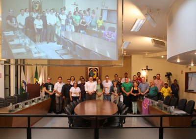 Foto final da participação do convidado, Pároco Geraldo Martins Dias.