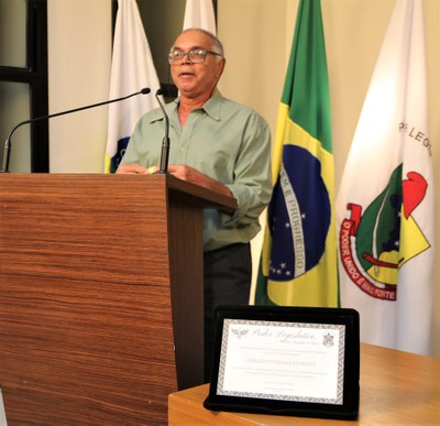 Agradecimento de Júlio César Pinto, filho do homenageado Geraldo Fernandes Pinto