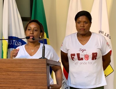 Agradecimento das integrantes da Associação: Neuza Gonzaga e Taís Santos