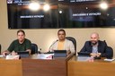 Mesa Diretora Ao centro, o vereador Robson Souza (PSB), presidente; à esquerta, o vereador Sérgio Marota (PP), vice-presidente e à direita o Vereador Cristiano Gonçalves (SD), secretário da Mesa