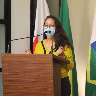 Vereadora Jamille Gomes (PT), 2ª Secretária da Mesa, e Presidente da Comissão de Finanças e Orçamento