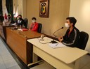 Mesa Diretora dos trabalhos com a participação do Convidado (da direita pra esquerda) Sérgio Luís Santana Cordeiro, Gerente da Viação União; a Secretária Vereadora Marly Januário (PSC); o Presidente da Casa, Vereador Edenilson Oliveira (PSD) e o Vice-Presidente, Vereador Rafael Magalhães (Rafael Filho do Zeca do Bar) (PSDB.JPG