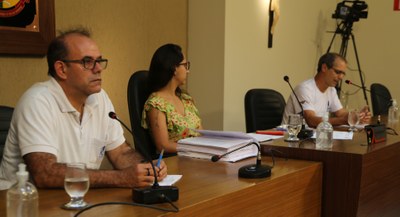 SAAE (serviço Autônomo de Água e Esgoto) Marcos Nunes e Manoel de Oliveira, diretor-presidente e ex-vereador da Casa Legislativa e o diretor de Gestão Corporativa (respectivamente)
