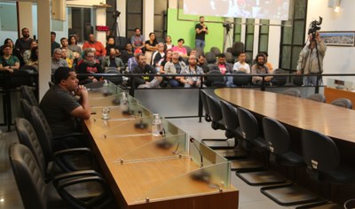 Vereador Marco Cardoso (Marcão Paraíso) (PRD) e o público presente