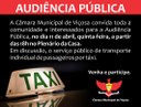 Audiência Pública sobre transporte de passageiros por táxi