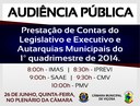 Audiência Pública - Prestação de Contas do Legislativo e Executivo e Autarquias Municipais do 1º quadrimestre de 2014