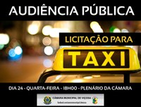 Audiência Pública: Discussão da Licitação para prestação do serviço de táxi